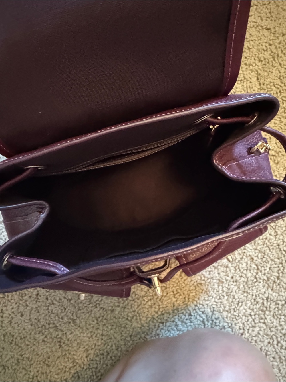 Coach Burgundy Pebbled Leather Mini Backpack COLOR SOLD OUT - Picture 4 of 6